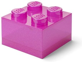 Ružový plastový detský úložný box 25x25x18 cm – LEGO®