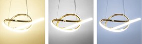 Toolight - Moderné LED kruhové závesné stropné svietidlo + diaľkové ovládanie APP390-CP, zlatá, OSW-06906