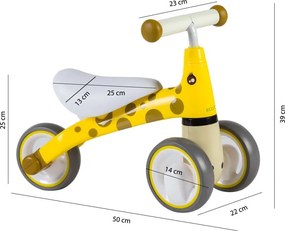 ECOTOYS odrážadlo Žirafa – balančný bicykel 12–36 m, EVA kolesá, ľahký 2 kg