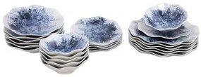 Jedálenská súprava 24 ks, modrá/porcelán