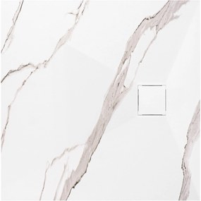 Rea Magnum Carrara, SMC sprchová vanička 90x90, biela-kamenný vzor, REA-K7005