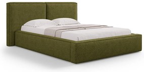 Micadoni Jodie dizajnová posteľ - Zelená, Bouclé, 140 cm