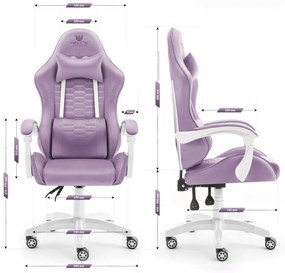 Herné kreslo HC-1000 Purple - zamatová látka