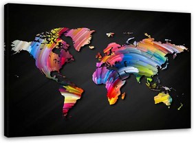 Gario Obraz na plátne Mapa sveta s rôznymi farbami Rozmery: 60 x 40 cm