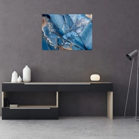 Sklenený obraz - Modrý členitý mramor (70x50 cm)