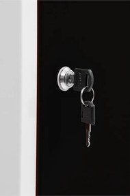 Kovová šatníková skriňa Trestles SS2M 1800x600x500 mm, 2 oddiely, čierne dvere Podnož: nožičky, Zámok: otočný