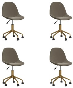 3086094 vidaXL Swivel Dining Chairs 4 pcs Light Grey Velvet(2x333495)