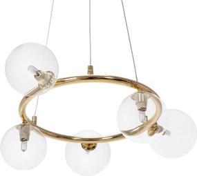 Toolight Toolight, stropné svietidlo sklenené gule 5xG9 APP1158-6CP, zlatá, OSW-04690
