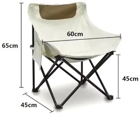 Skladacia turistická stolička s praktickým puzdrom krémová