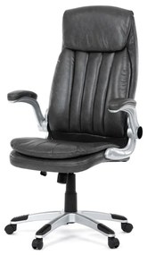 Křeslo kancelářské, šedá ekokůže, houpací mechanismus KA-F1218 GREY