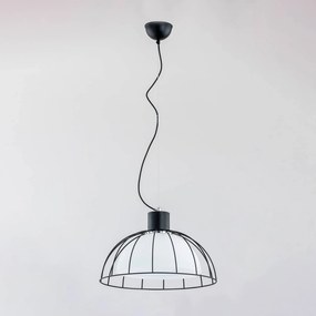 Závesná lampa Bonny, klietka, sklenený difuzér