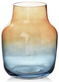 Mondex Sklenená váza Serenite 21 cm modrá/žltá