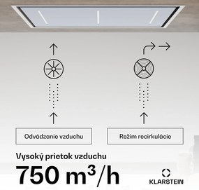 Klarstein LuxeAir digestor, 90 cm, WLAN + Bluetooth, LED, 750 m³/h, odsávanie/recirkulácia, EEC: A