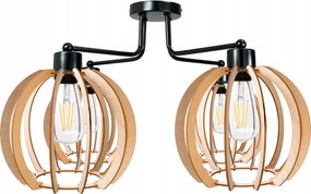 BERGE Závesná lampa DRON 4xE27 - DREVENÁ GUĽA 2