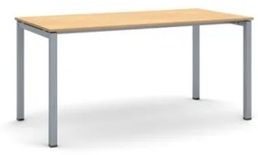 Stôl PRIMO SQUARE so sivostriebornou podnožou 1600 x 800 x 750 mm, buk