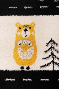 Detský koberec Kiddy H046A  svetlosivý / žltý