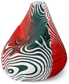 Sablio Sedací vak Pear Dvojfarebná abstrakcia - 140 x 100 x 25 cm