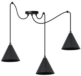 Závesné svietidlo Soho Spider, 3x čierne kovové tienidlo, (fi 14cm)