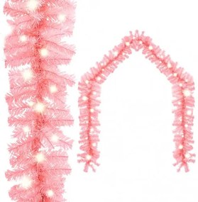 vidaXL Vianočná girlanda s LED svetielkami 5 m ružová-