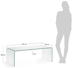 Sklenený konferenčný stolík 50x110 cm Burano – Kave Home