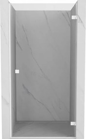 Mexen, Mexen Lunar-B Otočné pravé sprchové dvere 60 cm, transparentné, biele - 832-060-000-20-00-P