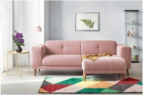 Ružová pohovka s podnožkou Bobochic Paris Luna