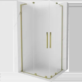 Mexen Velar L Duo posuvná sprchová kabína 100 x 90 cm, matné sklo, zlatá - 871-100-090-02-33-50