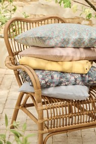 Ib Laursen Bavlnený poťah na vankúš Dusty Yellow / flowers 60 × 60 cm