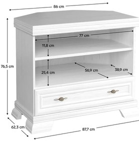 KORA rohový TV stolík, borovica Andersen
