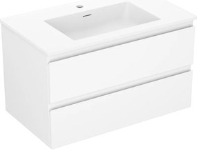 Mexen Orio, kúpeľňová skrinka 80 cm s umývadlom Otis, 2 zásuvky, biela matná, 91A10-08047-2-BFF01-W18M01