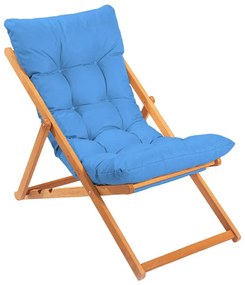 Záhradné lehátko modré/buk