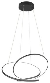 Matne čierne LED stmievateľné závesné svietidlo Darvin – Trio