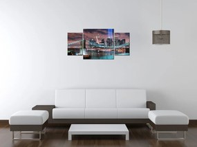 Gario Obraz s hodinami Panoráma Manhattanu - 3 dielny Rozmery: 90 x 70 cm