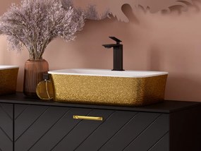 Besco Umývadlo na dosku z liateho mramoru Assos S-Line Glam Z UM D-OPB 51x41x15 cm, s otvorom pre batériu