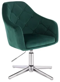 LuxuryForm DESIGN Kreslo ANDORA VELUR na striebornom kríži - zelené