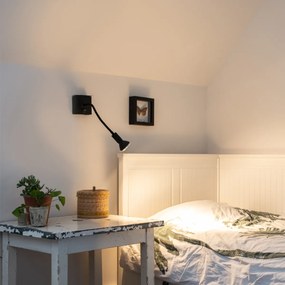 Moderná flexibilná nástenná lampa USB čierna - Zeno