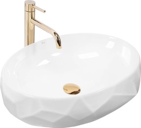 Rea Maya, keramické umývadlo na dosku 600x390x150 mm, biela lesklá, REA-U5660