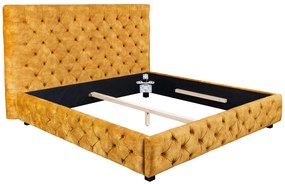 Posteľ Paris 160x200cm horčicovo žltý zamat