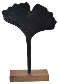 InDecor List na podstavci z mangového dreva Black, 21 x 5 x 30 cm