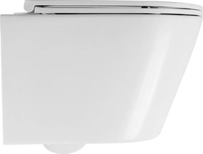 Laveo Nida Cycleon 2.0, závesná WC misa s toaletným sedadlom z duroplastu, Vortex splachovanie, biela lesklá, LAV-VMN_609S
