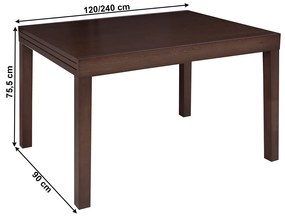 Kondela Jedálenský stôl, rozkladací, wenge, 120-240x90 cm, FARO