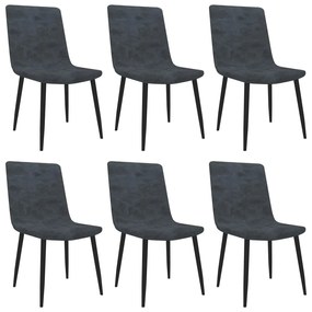 Jedálenské stoličky 6 ks, čierne, umelá koža 279462