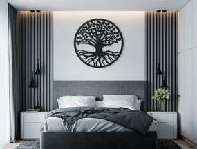 drevko Drevený obraz Strom života Uzemnenosť Rozmer obrazu: 32,5 x 32,5 cm, Farba dekorácie: Čierna