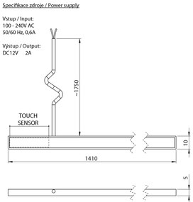 Sapho Sapho, LOREA LED pásik 141 cm, 1,4W, teplá biela, LED140