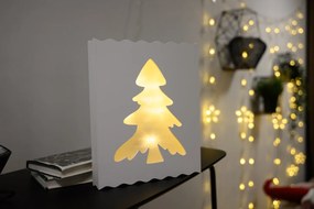 LED vianočná lampa v rámčeku TREE 29,5 cm biela