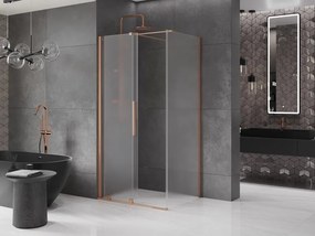 Mexen Velar, sprchový kút s posuvnými dverami 130 x 90 cm, 8mm sklo námraza, medená matná, 871-130-090-31-65
