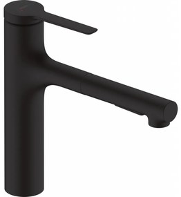 Hansgrohe Zesis M33 - Páková kuchynská batéria 160, vyťahovacia sprška, 2jet, čierna matná 74822670