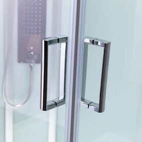BPS-koupelny Hydromasážny box HYD-AL120 pravý, 120x80 cm, kartáčovaný chróm/transparent