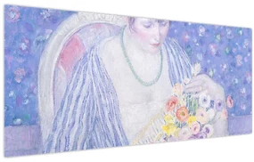 Obraz - Frederick Carl Frieseke, The Basket of Flowers, reprodukcia (120x50 cm)