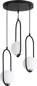 Závesné svietidlo Florence, 3x biele sklenené tienidlo, b/ch, o, U